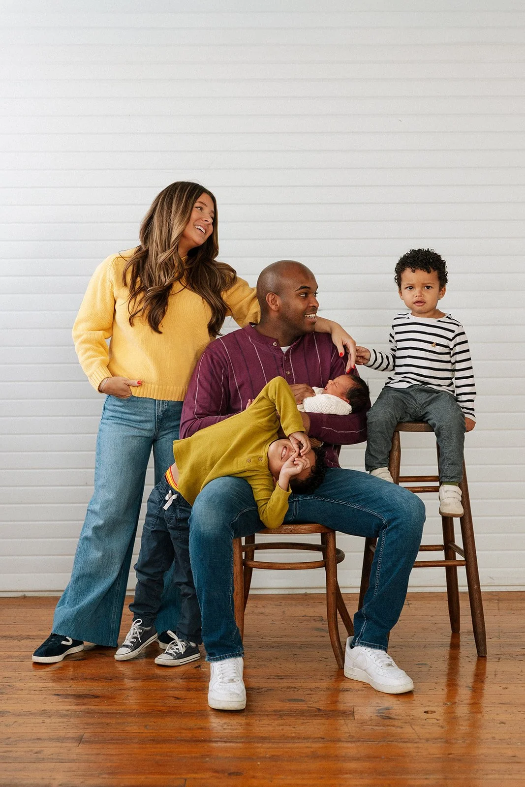 90s-Inspired Newborn Family Session | Baby G