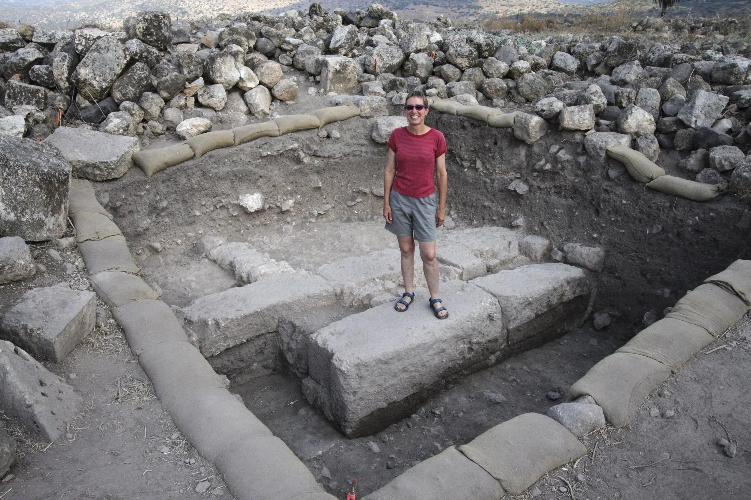 Dr. Jodi Magess directing excavations in the ancient village of Huqoq in Israel's Galilee