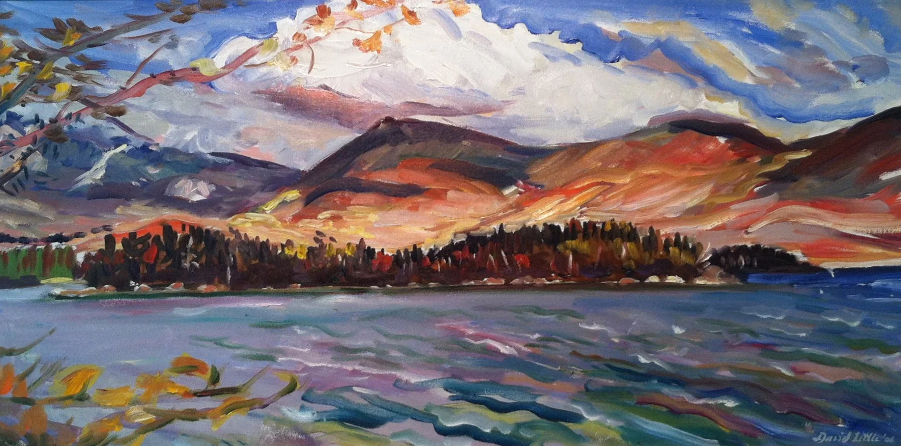  Flying Shadows (Turner Range, KL), oil on canvas, 15 x 30 inches 