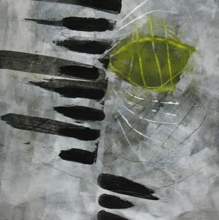 Black and Gray with Green Pod