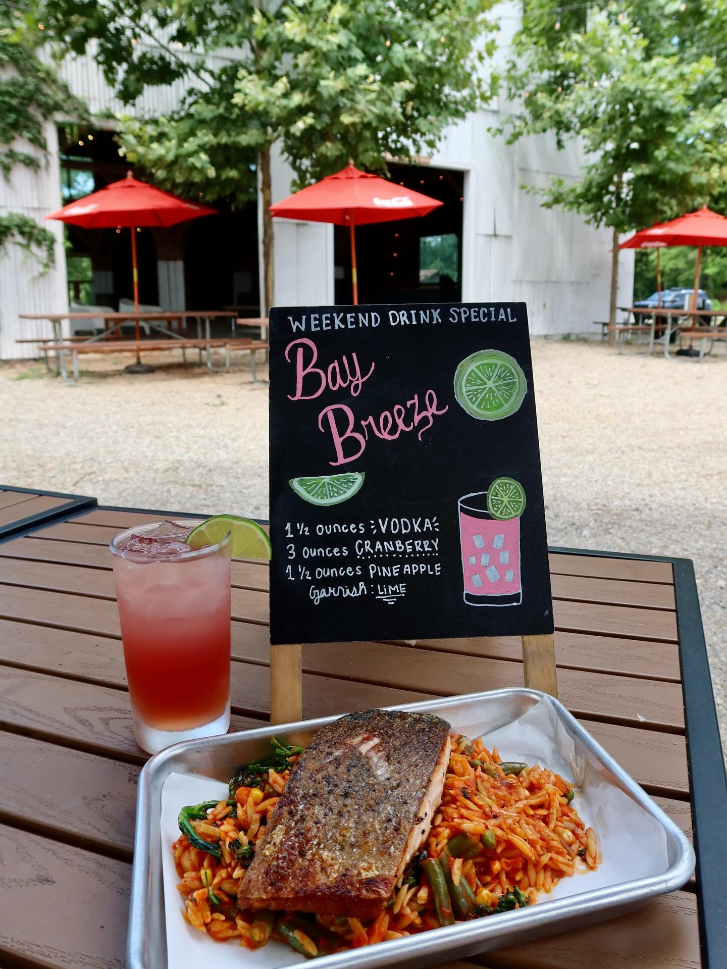 Join us this weekend at Towerhouse Farm Brewery for something truly special 🍽️✨

Enjoy our chef&rsquo;s special: Grilled Skinless Salmon served over delicate orzo pasta&mdash;fresh, light, and full of flavor. Pair it with our Bay Breeze cocktail, a 