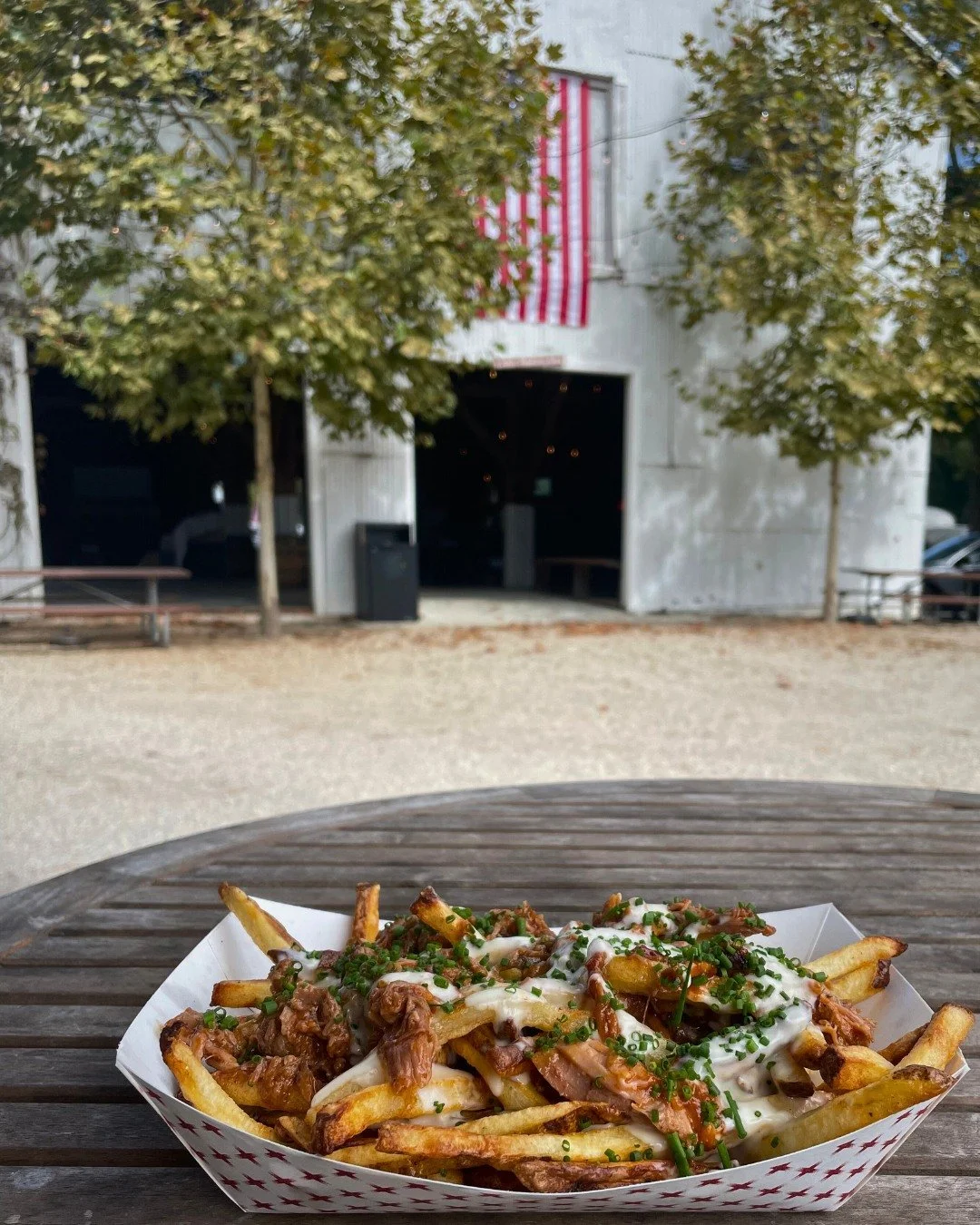 The ultimate for snacking in motion this weekend! Seasoned fries loaded with perfectly cooked pulled pork, generously drizzled with creamy cheese. It is a perfect walk around while you shop, meal on the go! Pair that with an icy cold Joyride  and you