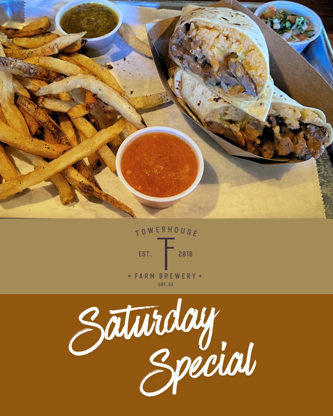 Dinner and a show? Yes! This Saturday, before The Andrews Brothers Dueling Pianos show stop in early for dinner! 

Our Chef's special for the weekend, is a warm, overstuffed burrito packed with tender grilled steak or chicken, seasoned rice, and fres