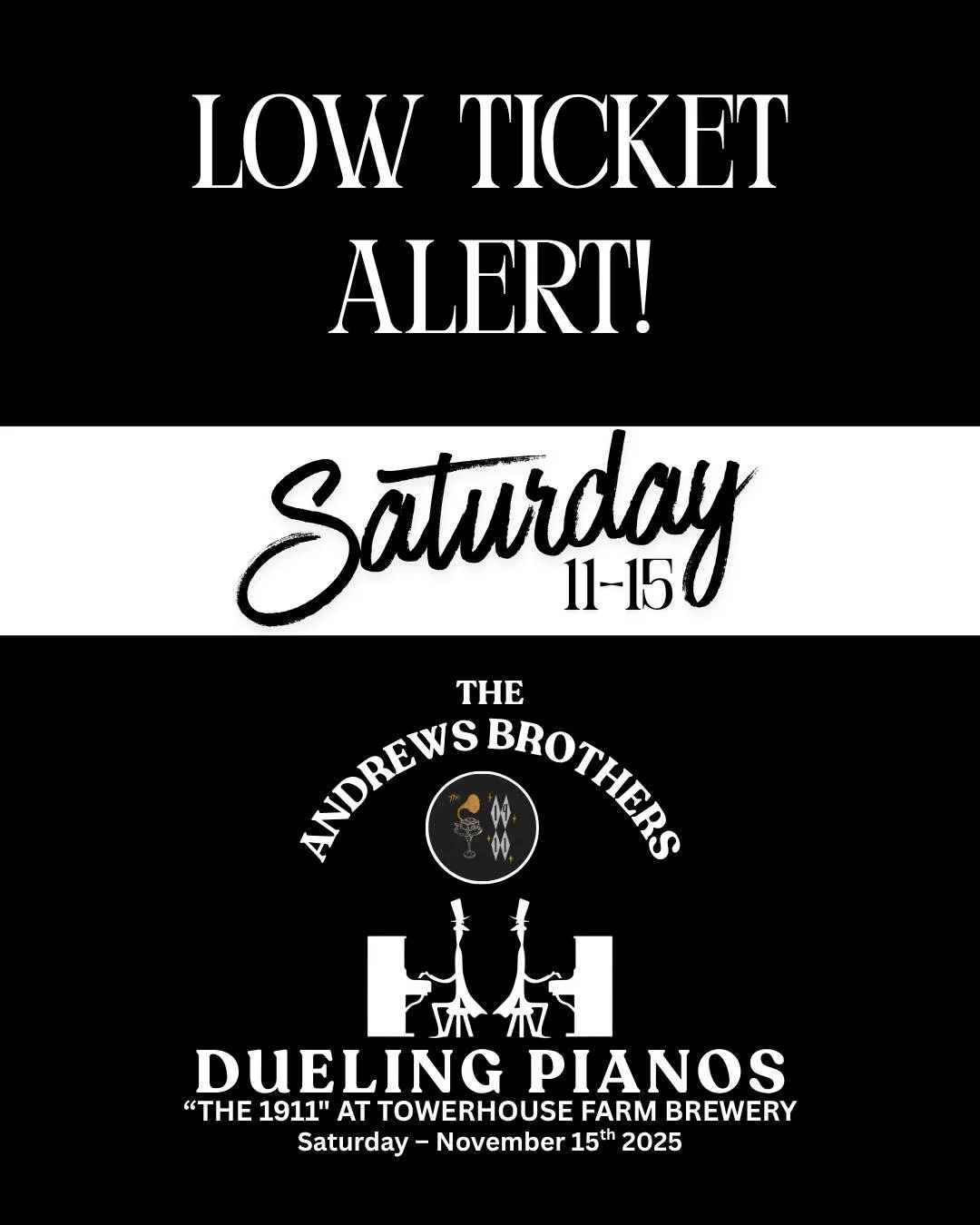 Low Ticket Alert!
Just a few tickets left and they&rsquo;re going fast. If you want in on the music, the comedy, and the all-request chaos, now&rsquo;s the time to grab your tickets. Don&rsquo;t wait, once these last tickets are gone, they&rsquo;re g