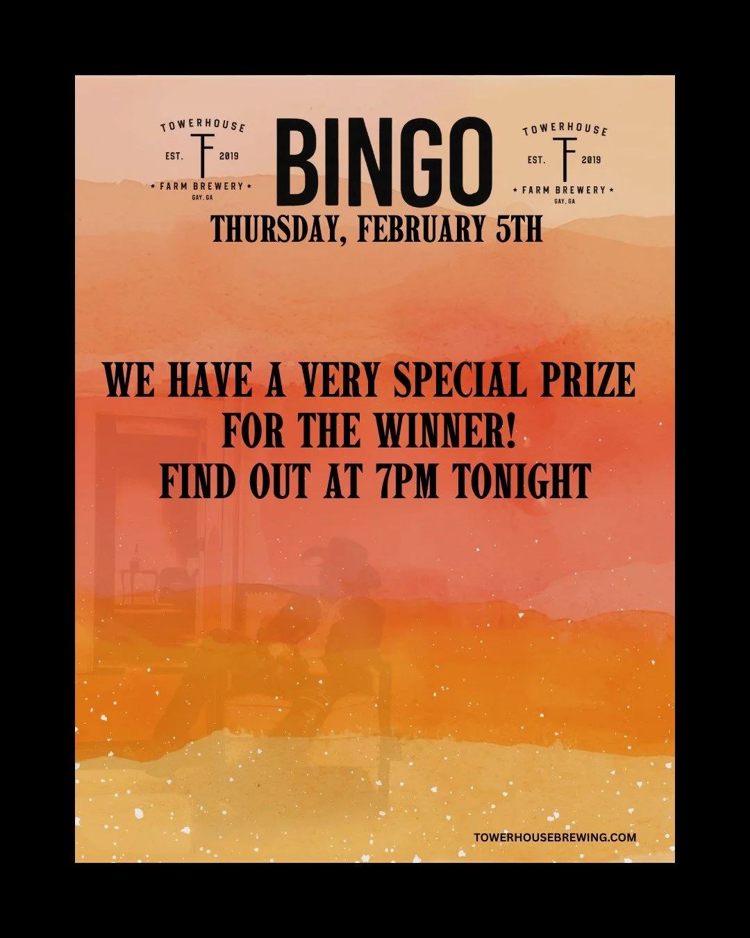This Thursday February 5th, join us for Bingo at Towerhouse Farm Brewery
Final round. Big prize.
That&rsquo;s all we&rsquo;re saying&hellip; for now.
Check the page tonight at 7PM to find out what it is!