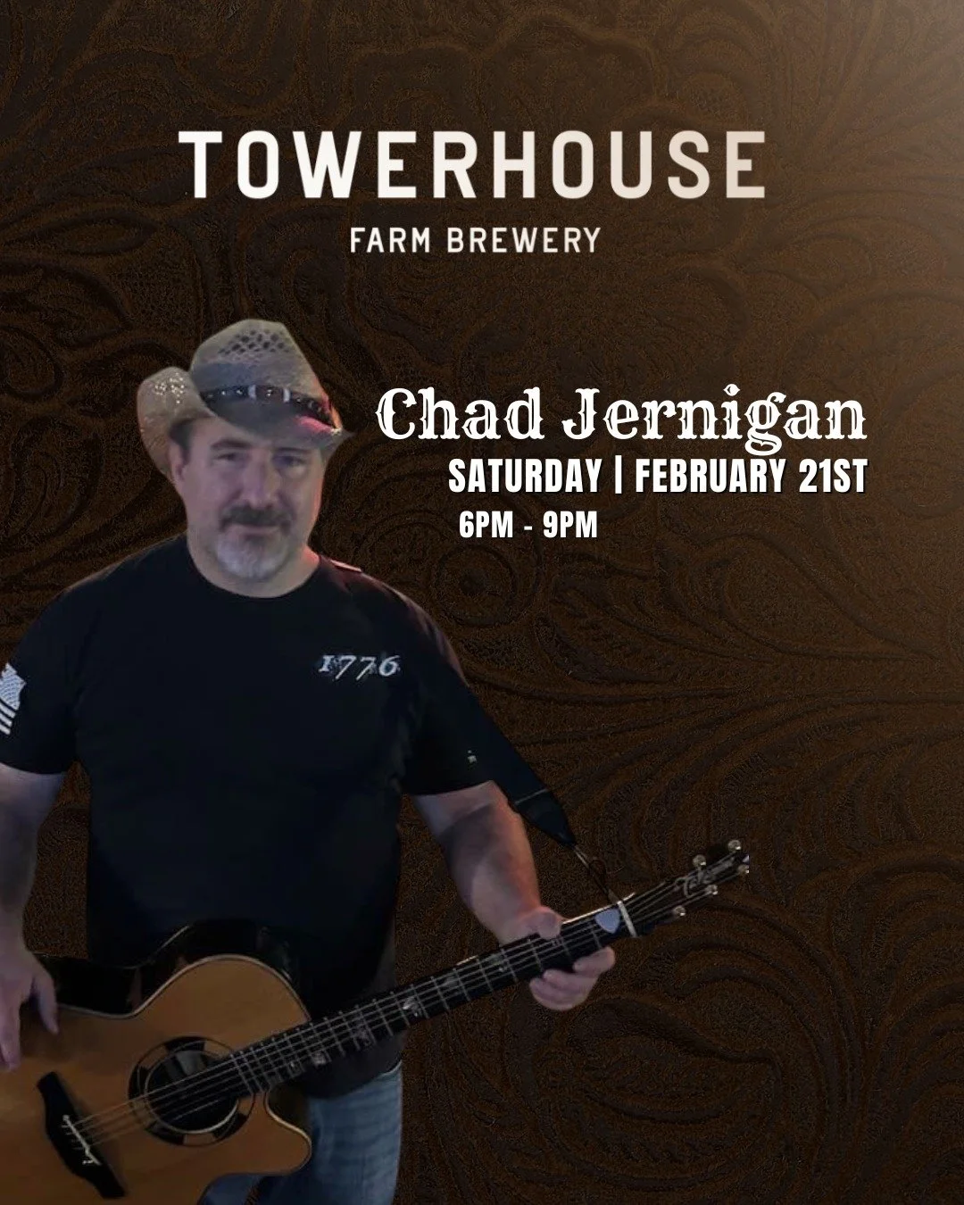 Welcome back to Towerhouse Brewery! Chad Jernigan is back for an evening of live music from 6-9pm this Saturday night! Come and join us for dinner, drinks and make it an evening out.