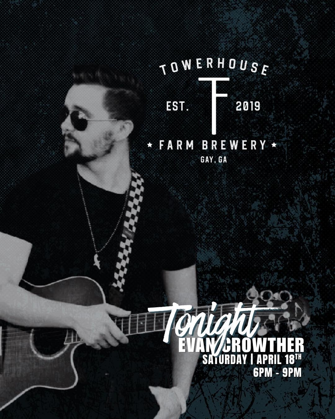 Tonight, Singer-Songwriter Evan Crowther is back at Towerhouse Farm Brewery from 6-9PM. Saturday nights were made for craft brews, good friends and live music! 

Towerhouse Farm Brewery
Gay, Ga. 
🔗in bio