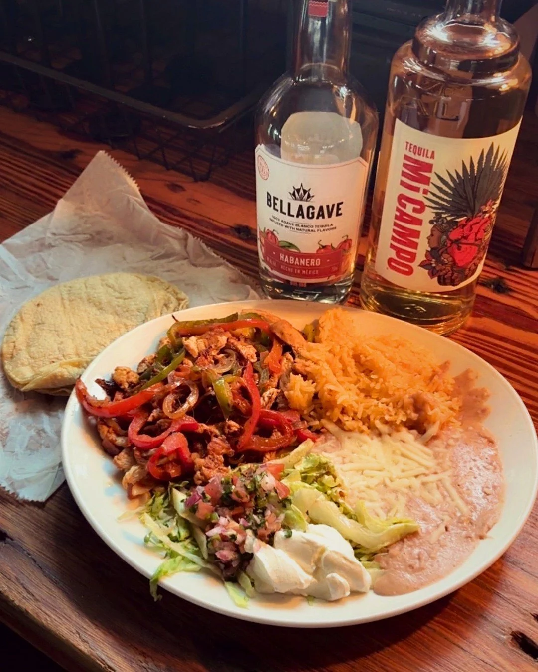 The Chef has made sure your weekend plans include a break from cooking. This weekend&rsquo;s special - sizzling chicken fajitas loaded with seasoned grilled chicken, roasted peppers &amp; onions, served with rice, beans, a side of fresh lettuce, Pico