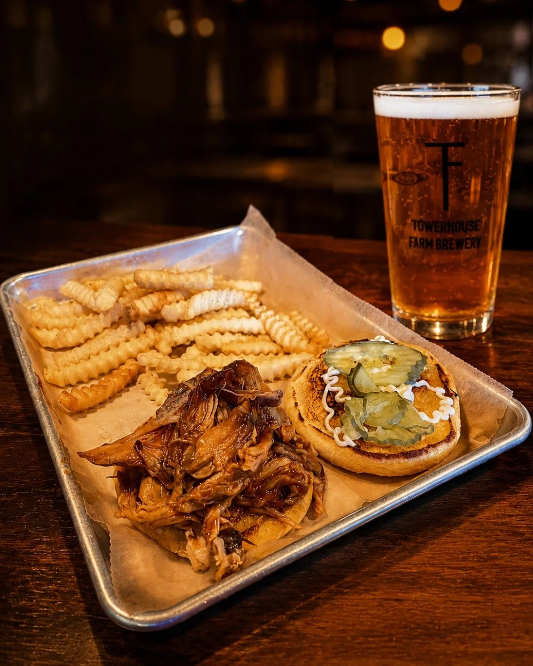 Weekend special alert! 
Chef has done it again. Not one, but two specials for this weekend and they only last until they are gone!

THE PULLED PORK Slow-smoked pulled pork piled high on a toasted bun, topped with crisp pickles and served with a baske