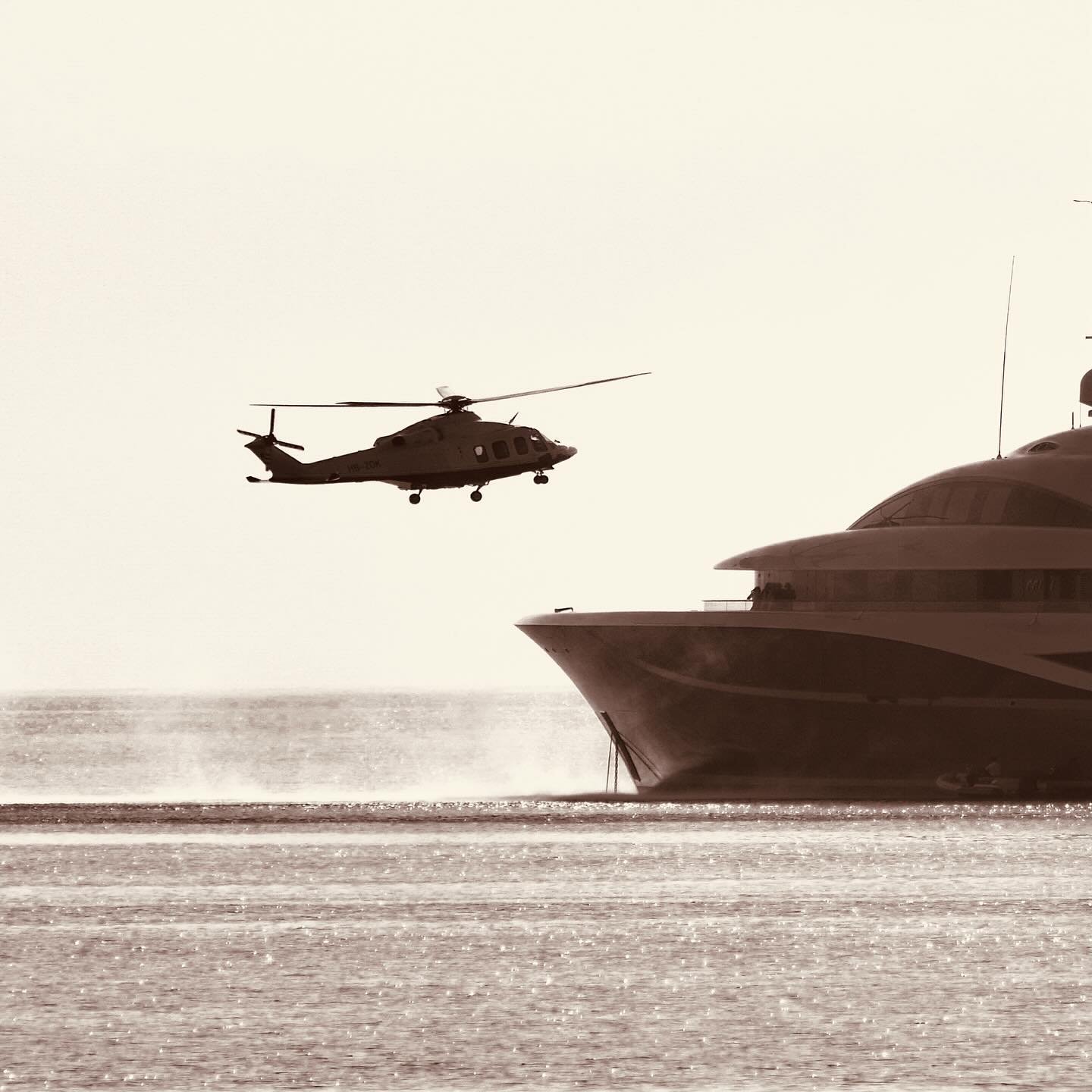 Faith + Helicopter.

23 June 2025 / Motor Yacht Faith(80m) by @feadship 

#faith #f1 #superyacht #yacht #antibes #cotedazur #blackandwhite #sun #photography #design #ocean #sea #luxury #luxurylifestyle #photo #photography #travel #tender #helicopter