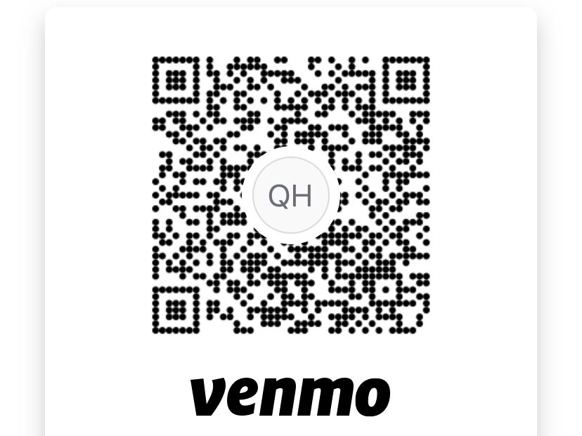 Pay by Venmo: Scan (use your phone camera), or long-hold the above picture
