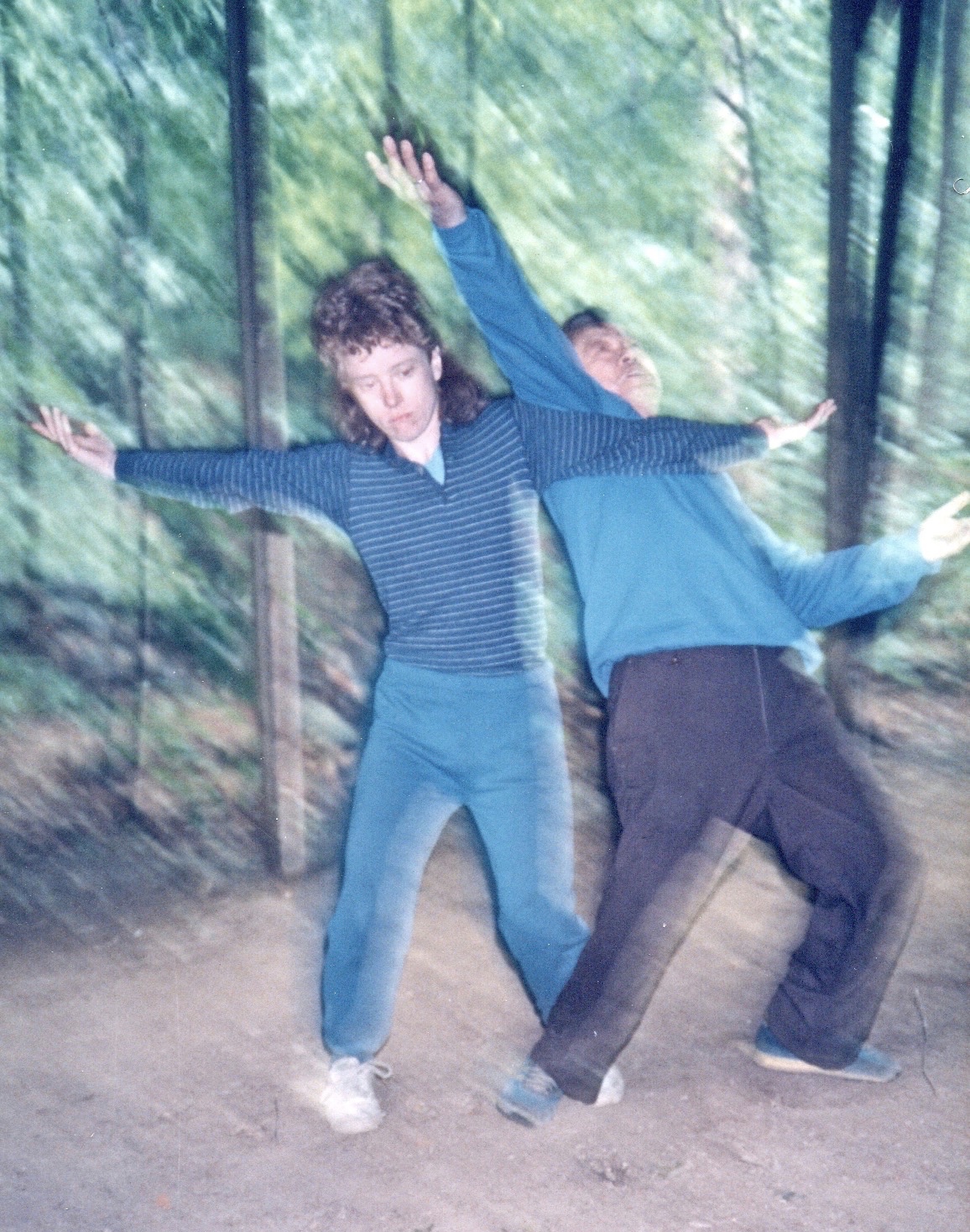 Mary Christianson and Master B.P Chan demonstrate Bagua applications at the Tai Chi Farm, mid-1980’s.