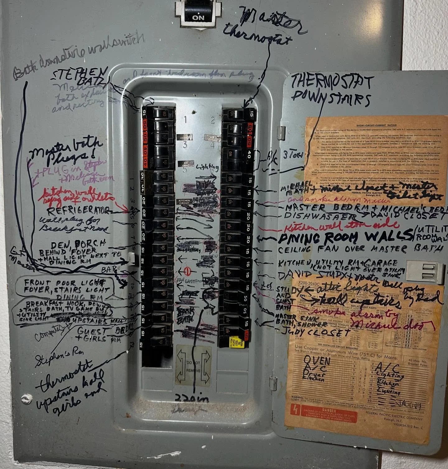 When the breaker panel gets labeled at last call 🍻 #federalpacific