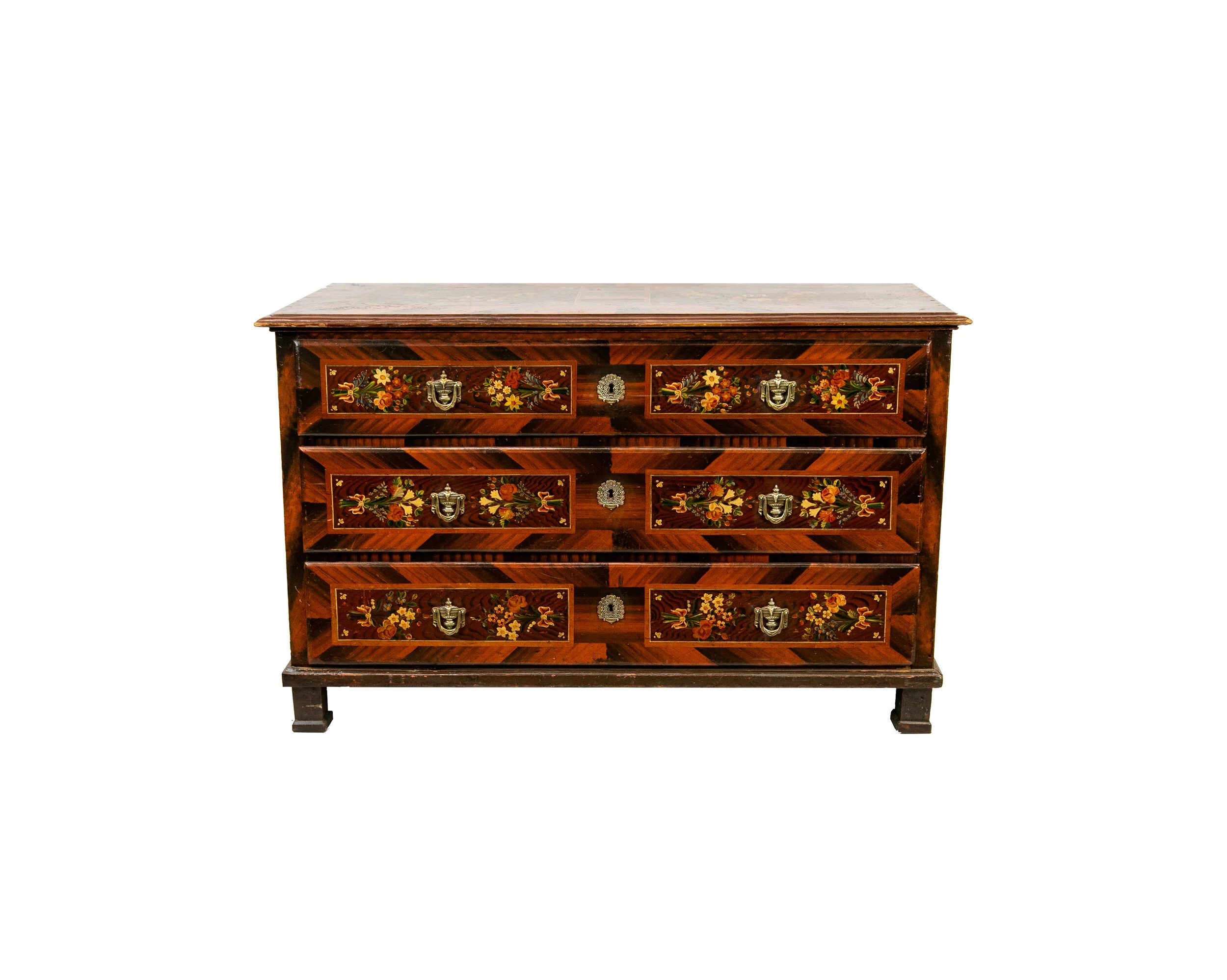 PAINTED THREE DRAWER FRENCH CHEST