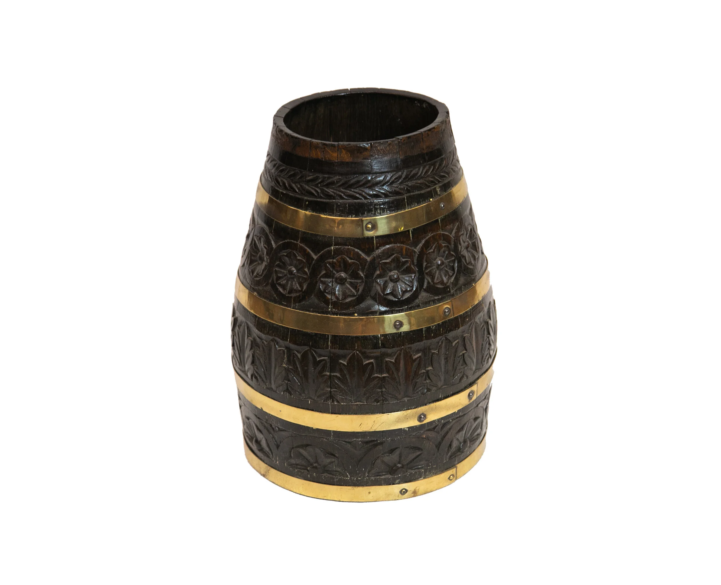 Carved Brass Bound Barrel
