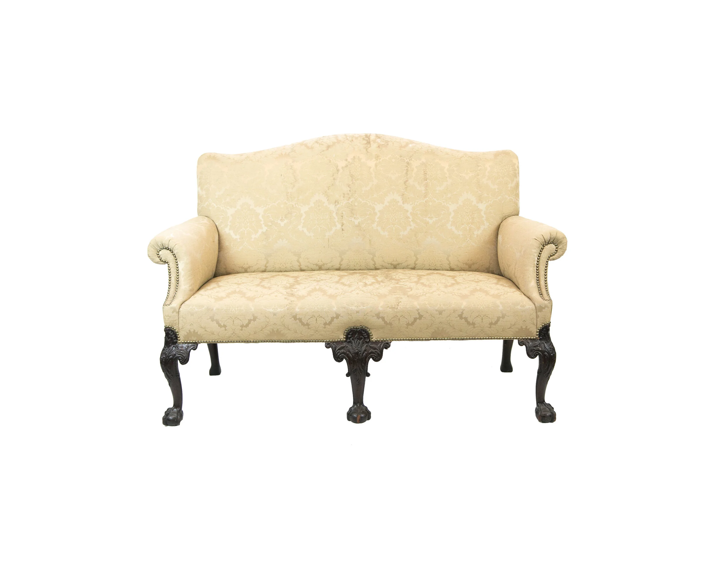 English Chippendale Style Upholstered Settee