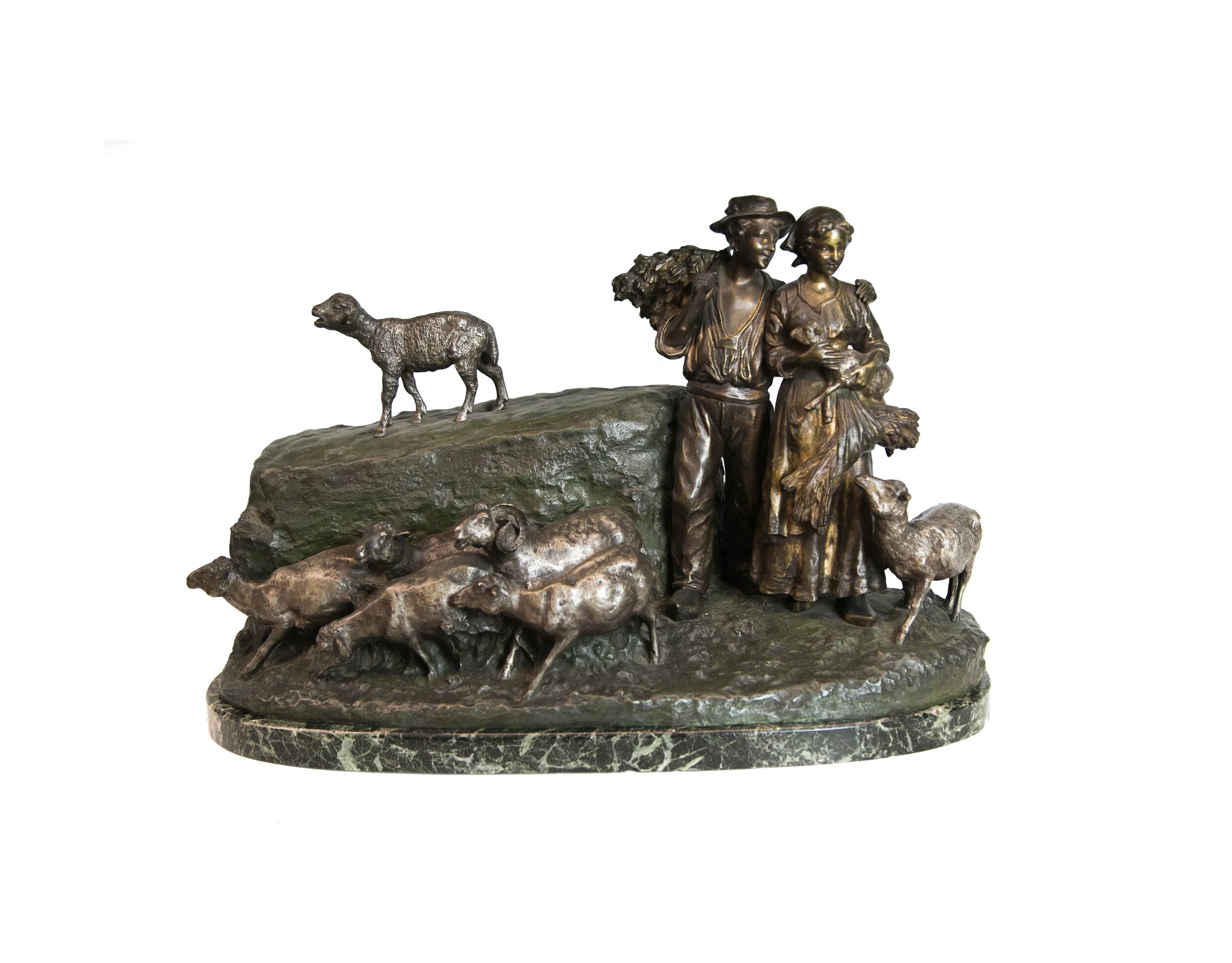 Bronze Pastoral Figure Group