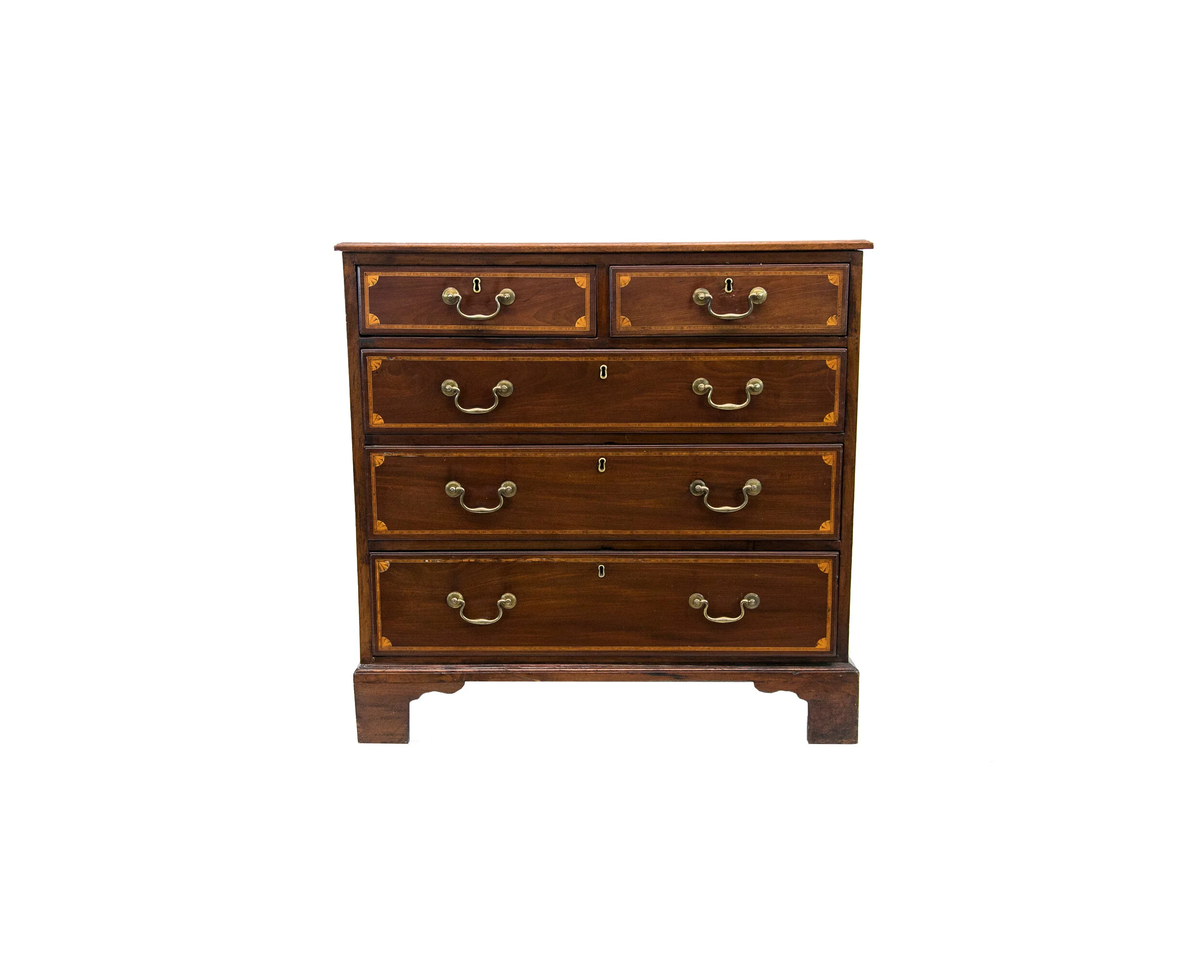 English Mahogany Five Drawer Chest