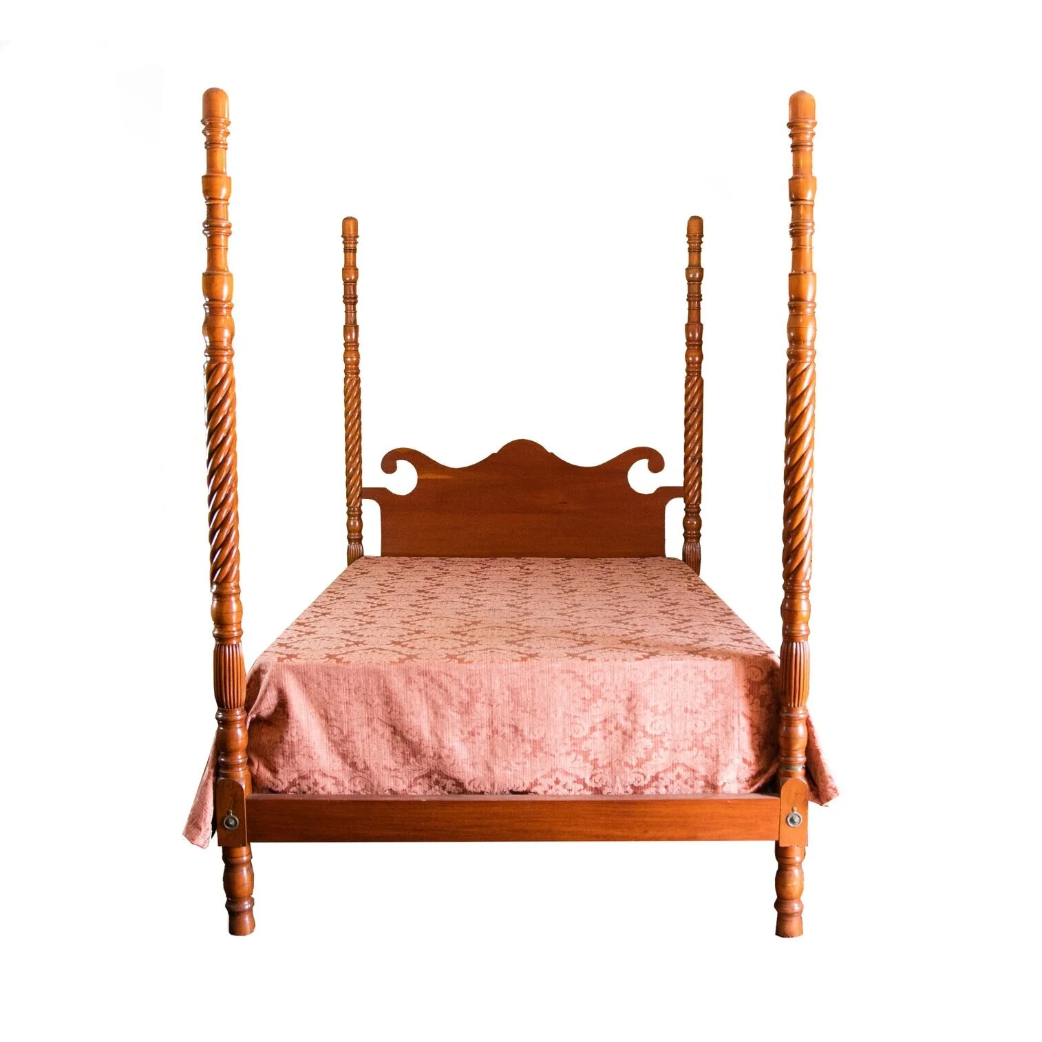 Spiral Turned Queen Size Poster Bed