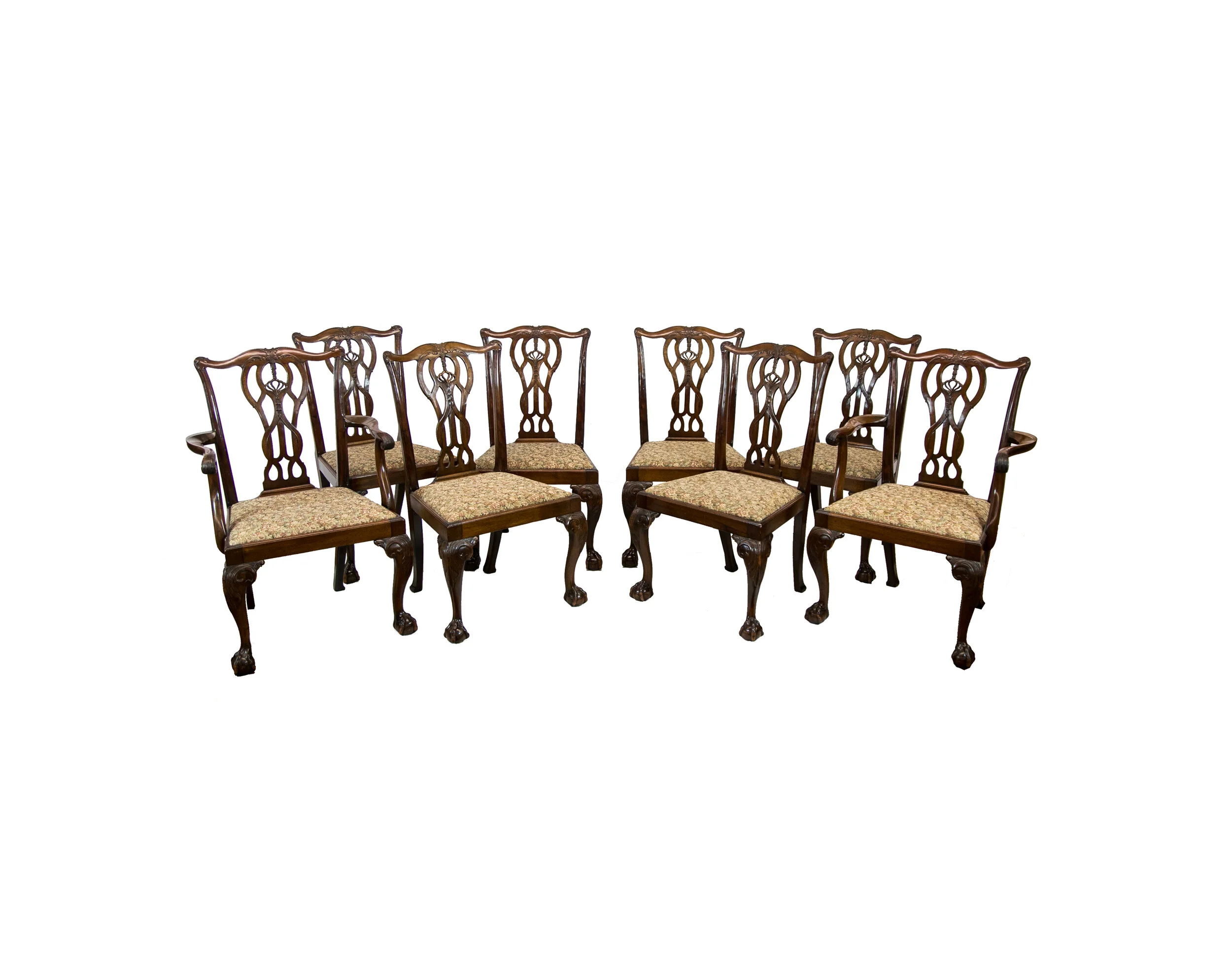 Set of Eight Chippendale Style Chairs