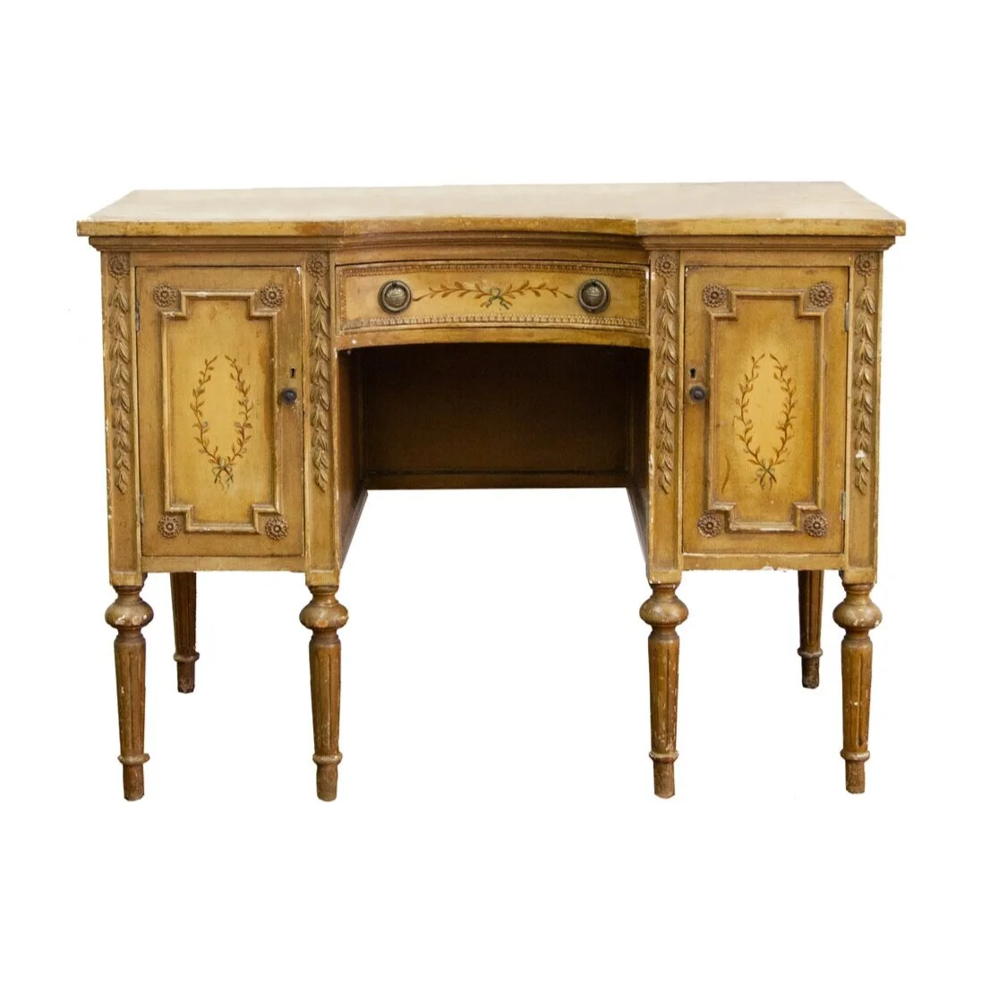 French Style Painted One Drawer Console Table