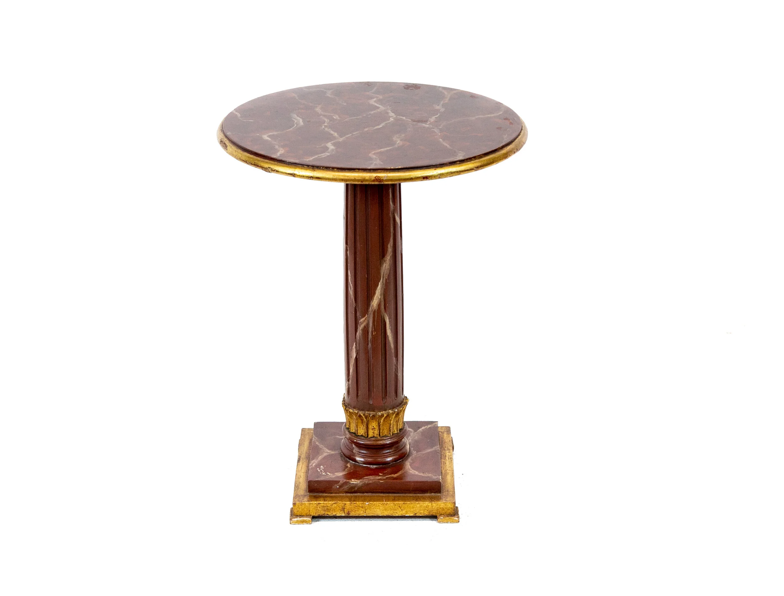 English Faux Marble-Top Table