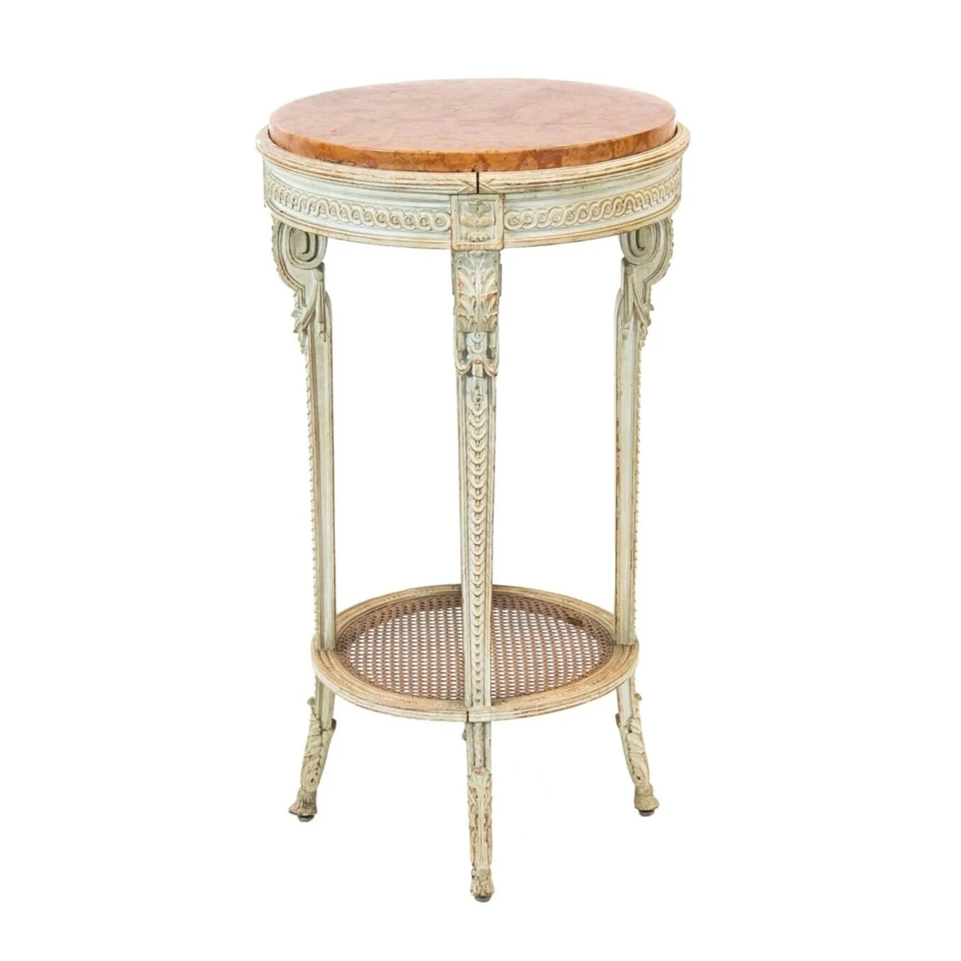 French Painted Marble-Top Occasional Table