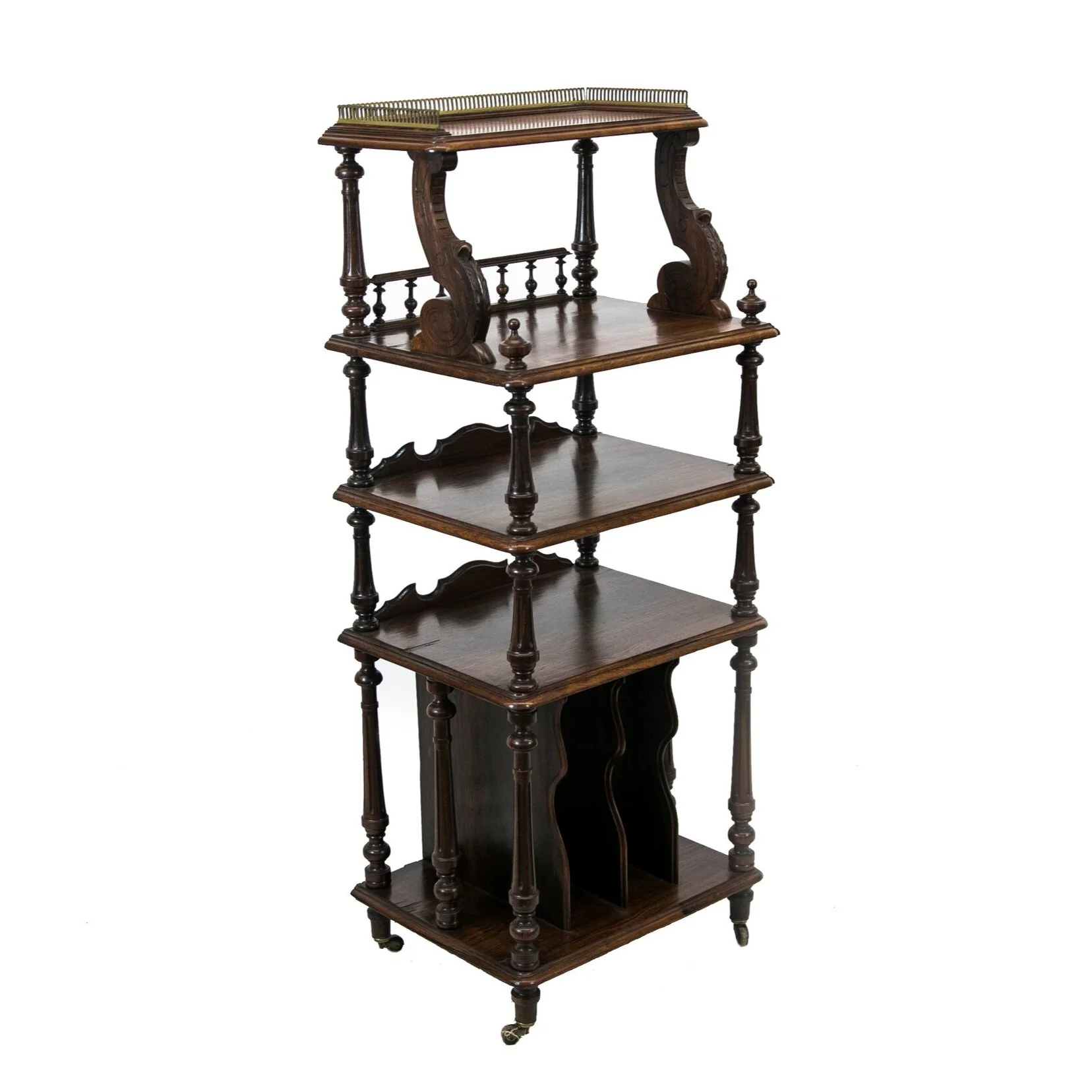 English Solid Rosewood Four-Tiered Shelf