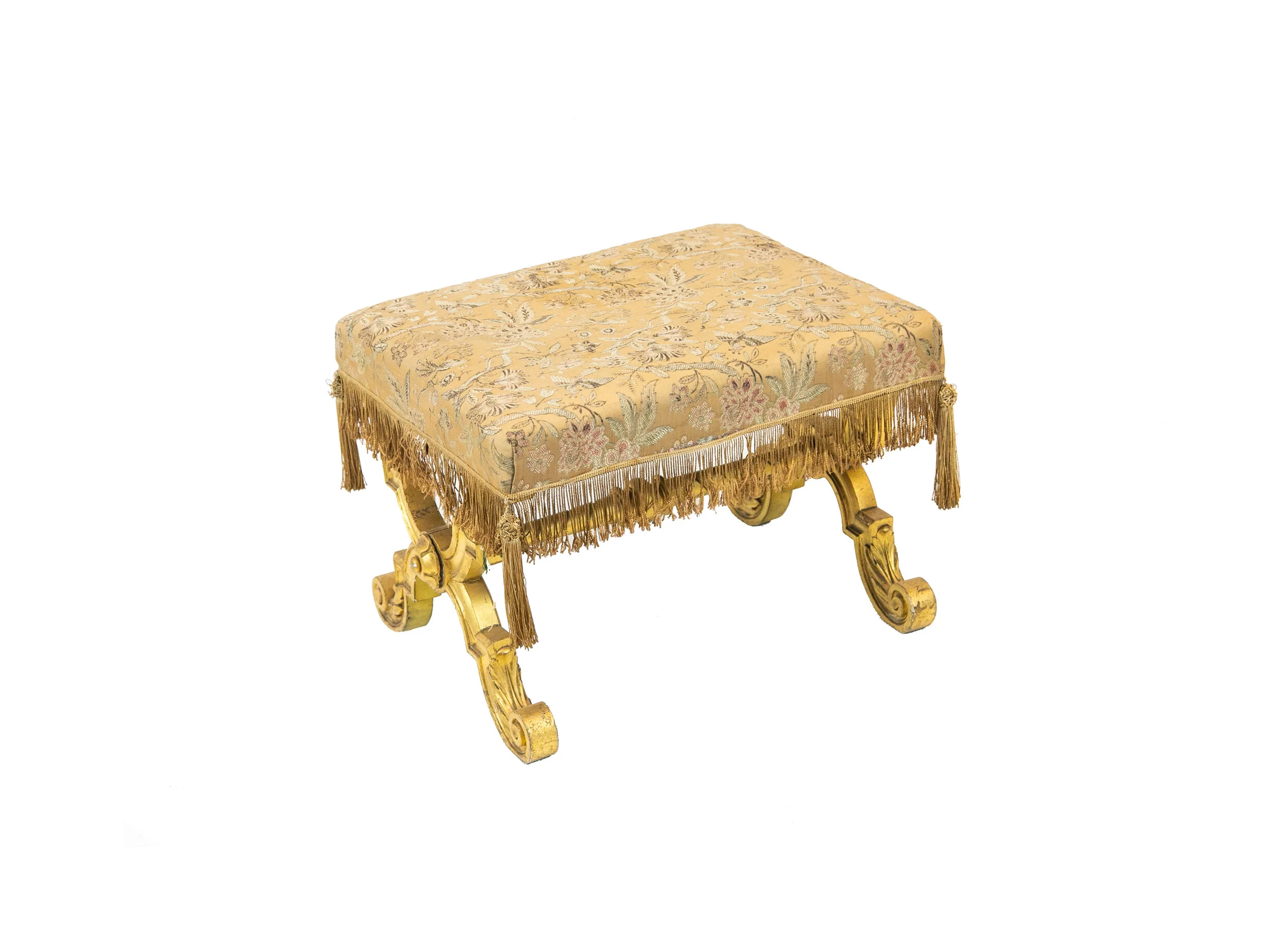 English Gilt Stretcher Stool