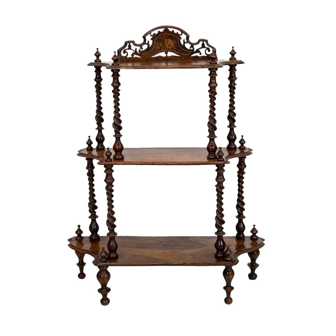 Inlaid Rosewood Three-Tier Shelf