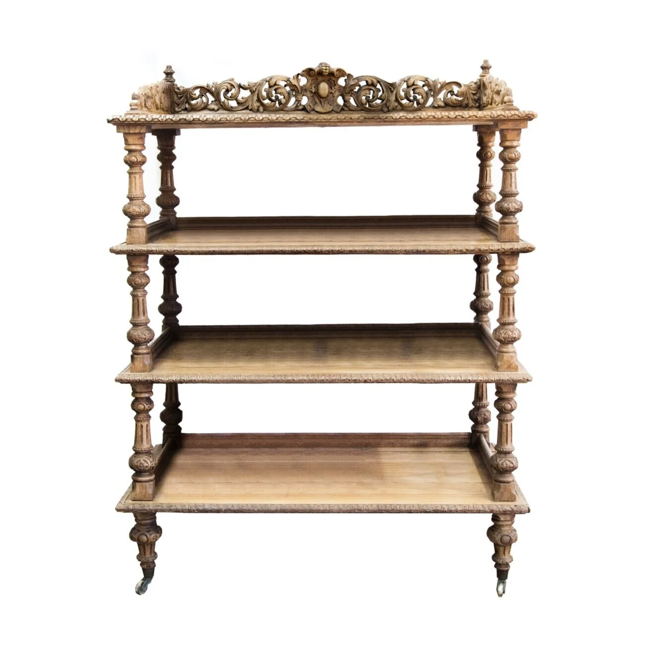 19th Century Carved English Four-Tier Shelf