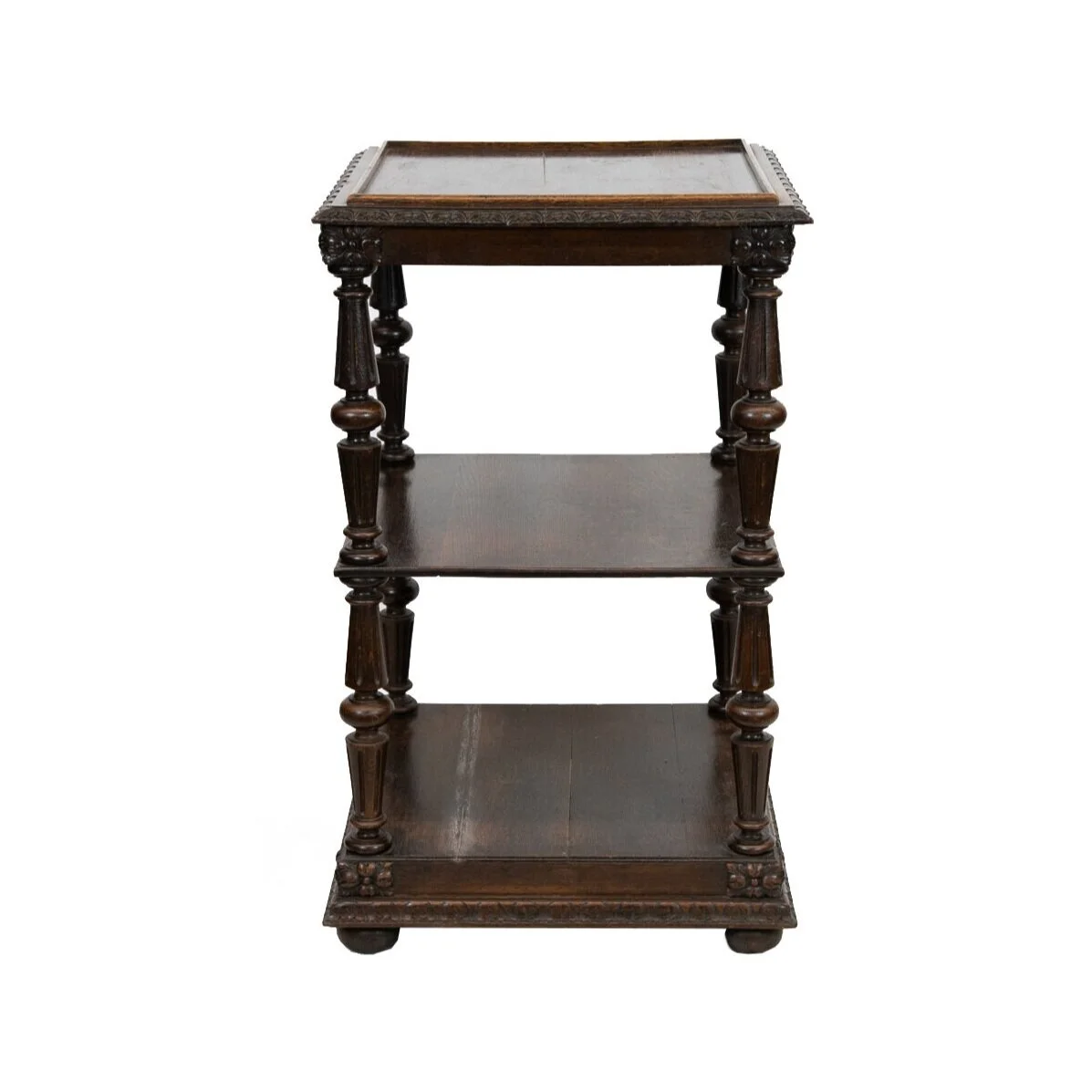 Carved English Three-Tiered Shelf