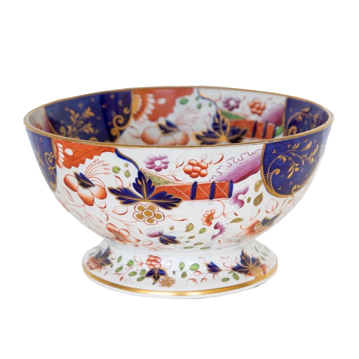 English Stone China Footed Punch Bowl