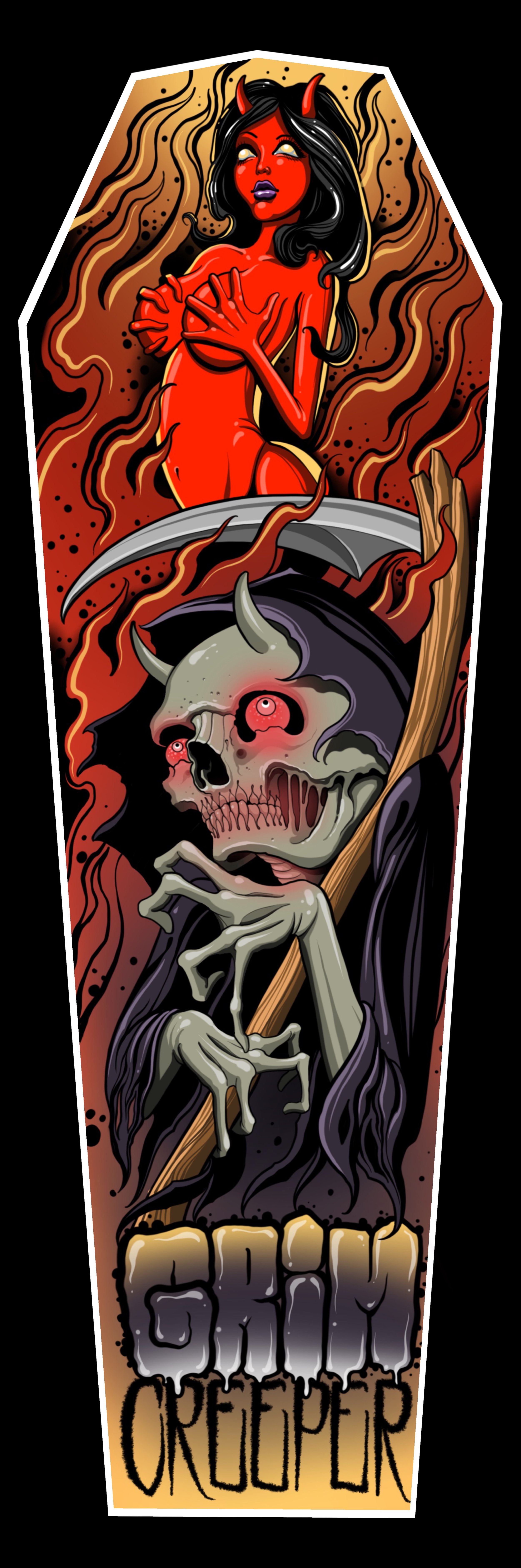 GRIM CREEPER COFFIN DECK — JIMMY ROGERS TATTOO