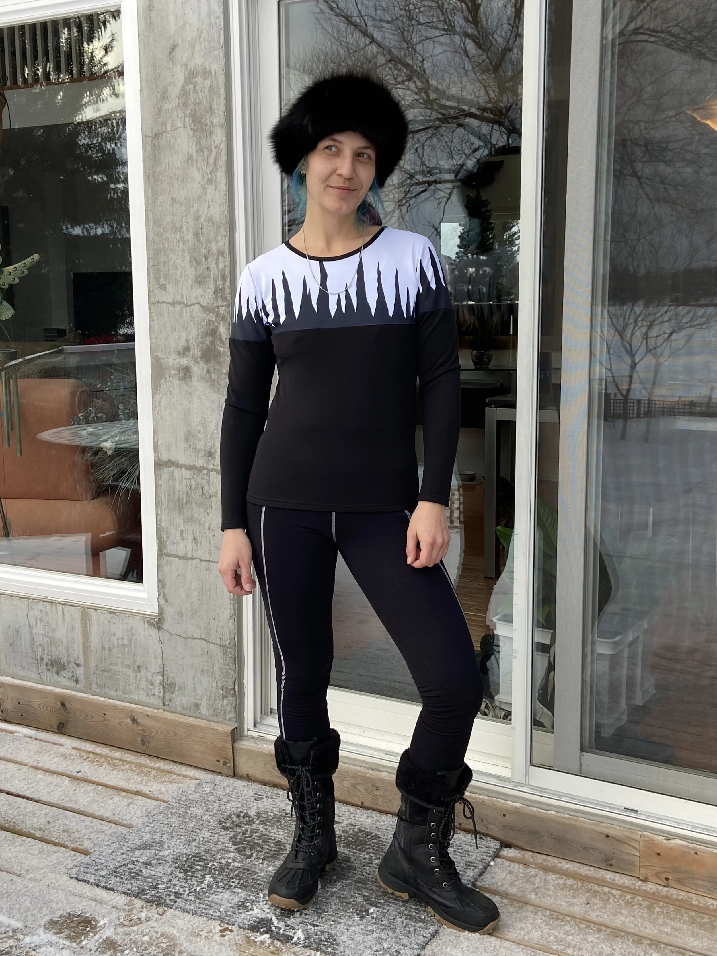 CRACKED ICE Fleece Lined Thermal Stretch Ski Top