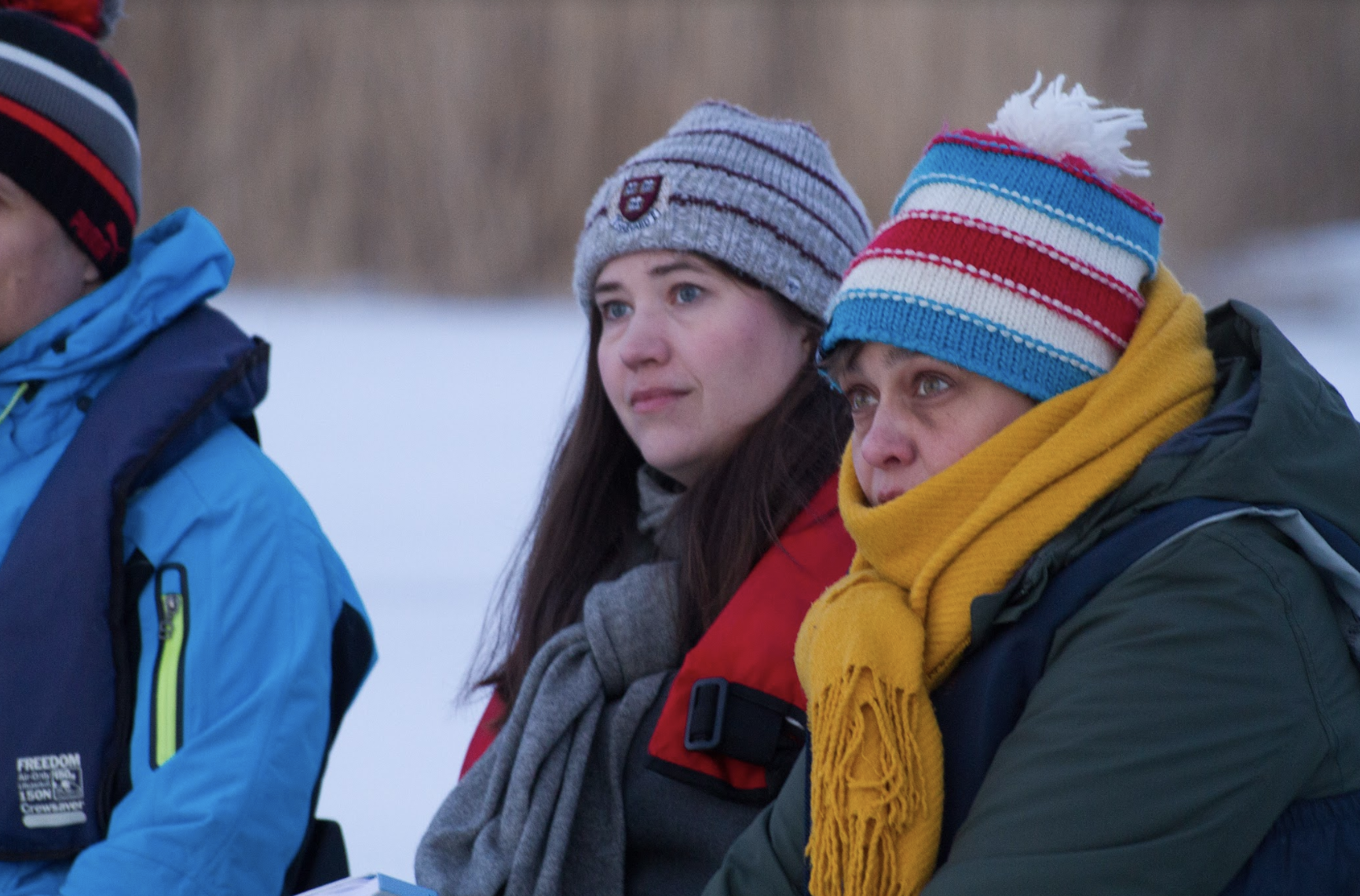 Aihe oli vakava. Kuvassa minä ja Silvia Modig. Kuva: Ilmastoveivi2019