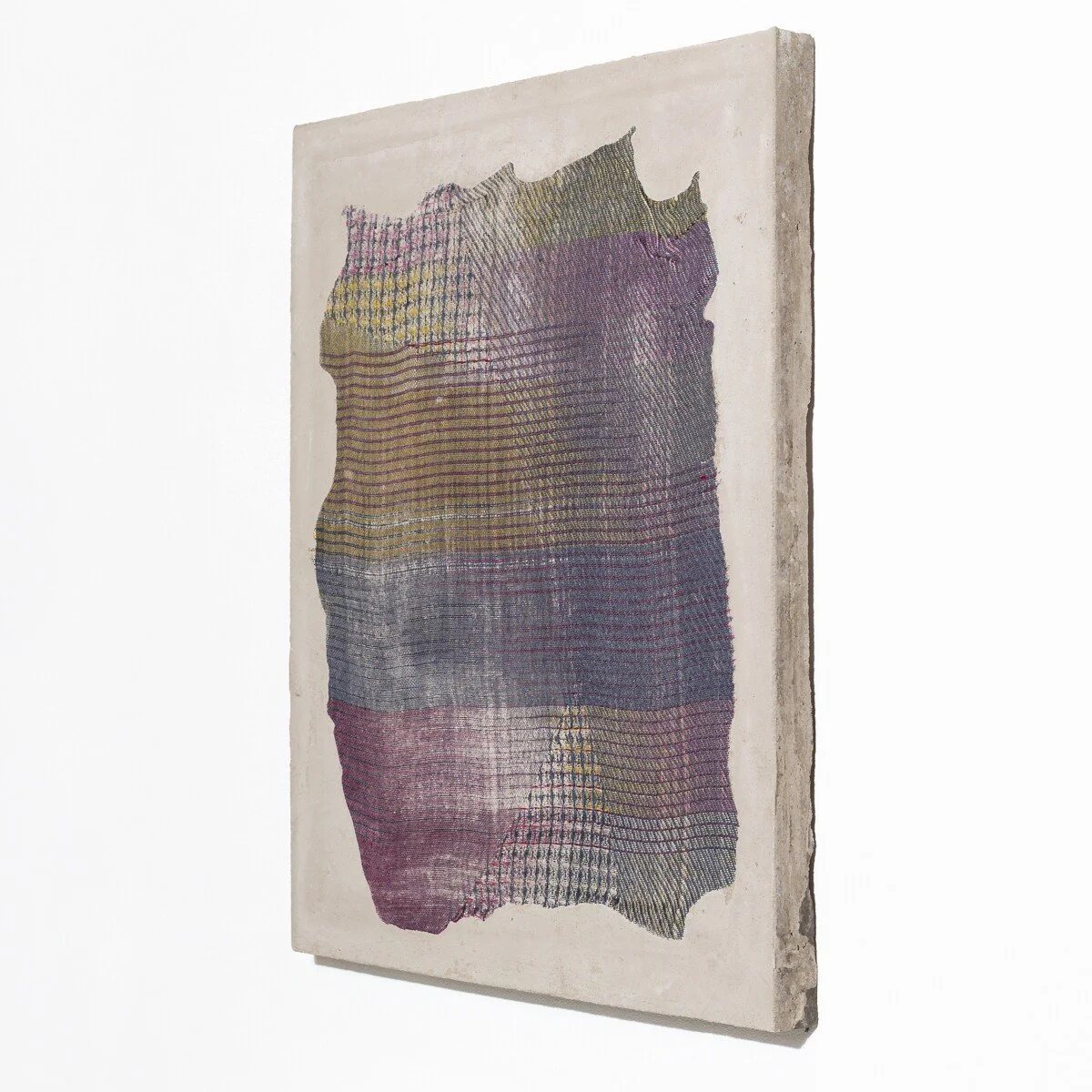 Colorful abstract mixed media sculptural weavings by Crystal Gregory at Soapbox Arts Gallery in Burlington, VT