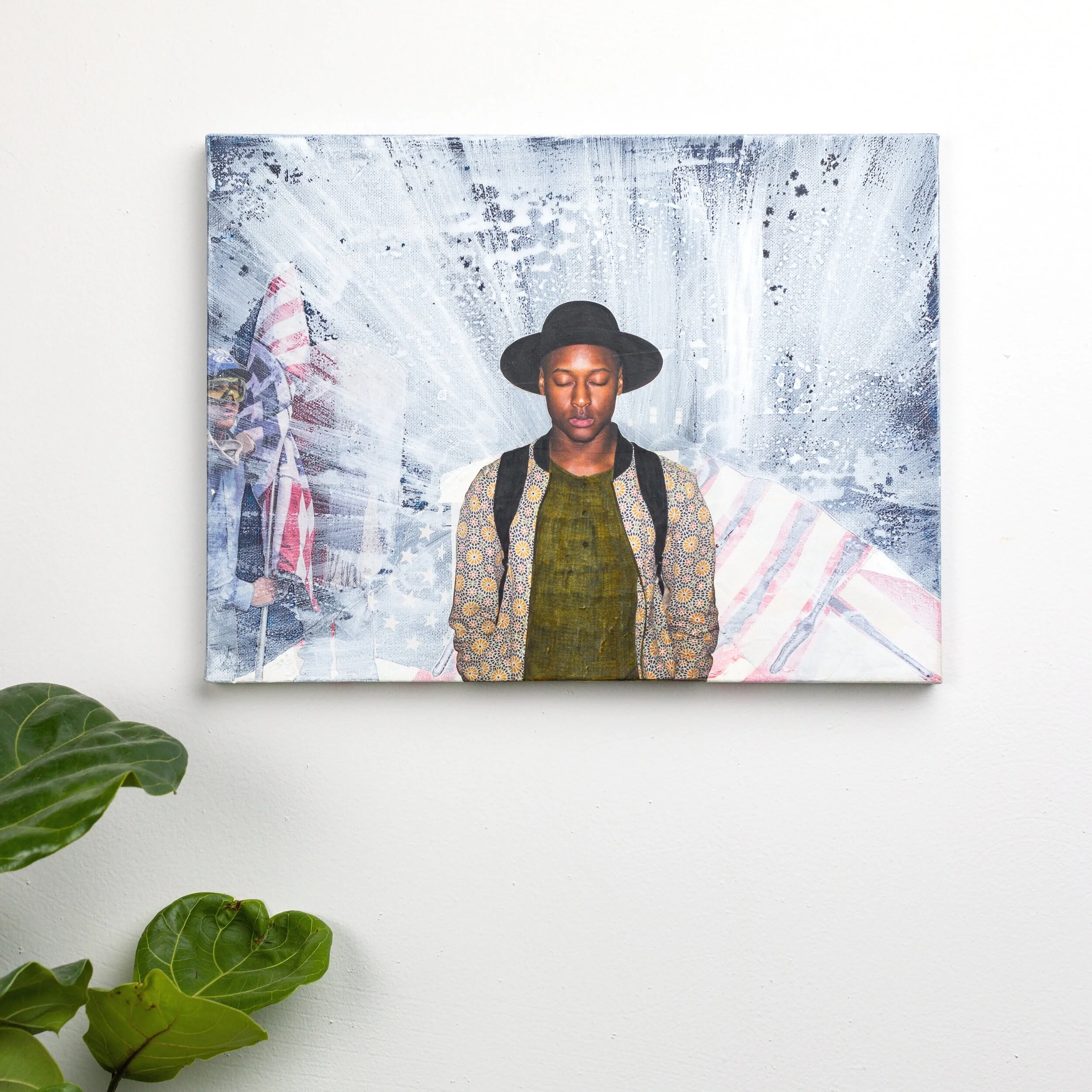 contemporary feminist mixed media collages by Vermont artist Vanessa Compton benefitting social racial justice causes