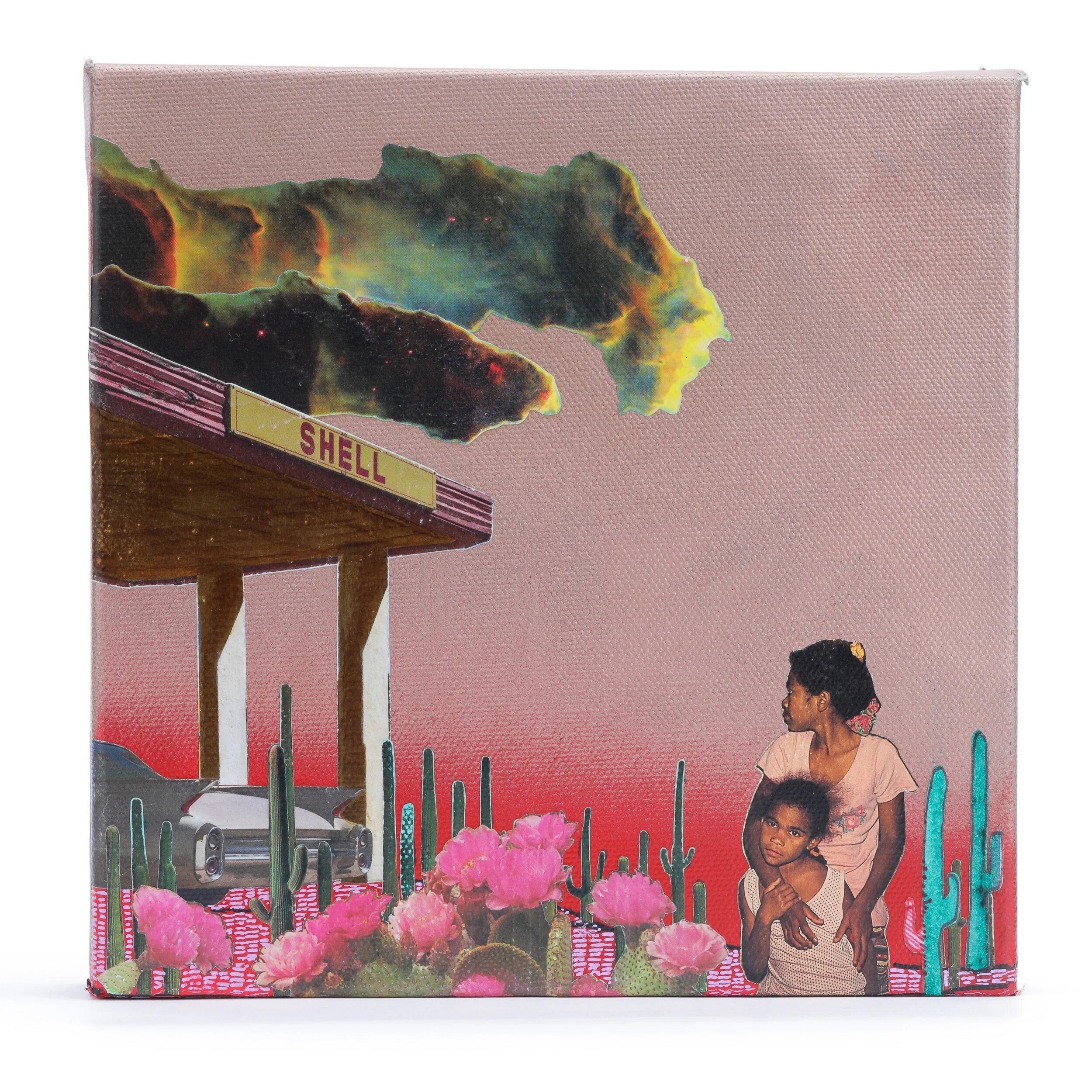 contemporary feminist mixed media collages by Vermont artist Vanessa Compton benefitting social racial justice causes