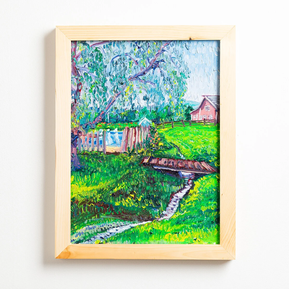 Plein Air Contemporary Impressionist Landscape Paintings in Oil by Brooklyn Artist Charlie Hudson of New Jersey Barn and Landscape