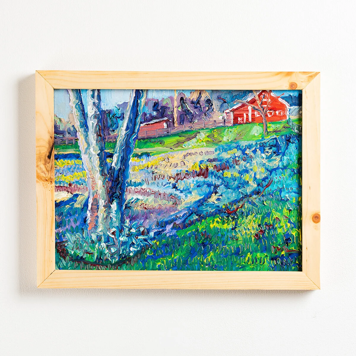Plein Air Contemporary Impressionist Landscape Paintings in Oil by Brooklyn Artist Charlie Hudson of New Jersey Barn and Landscape