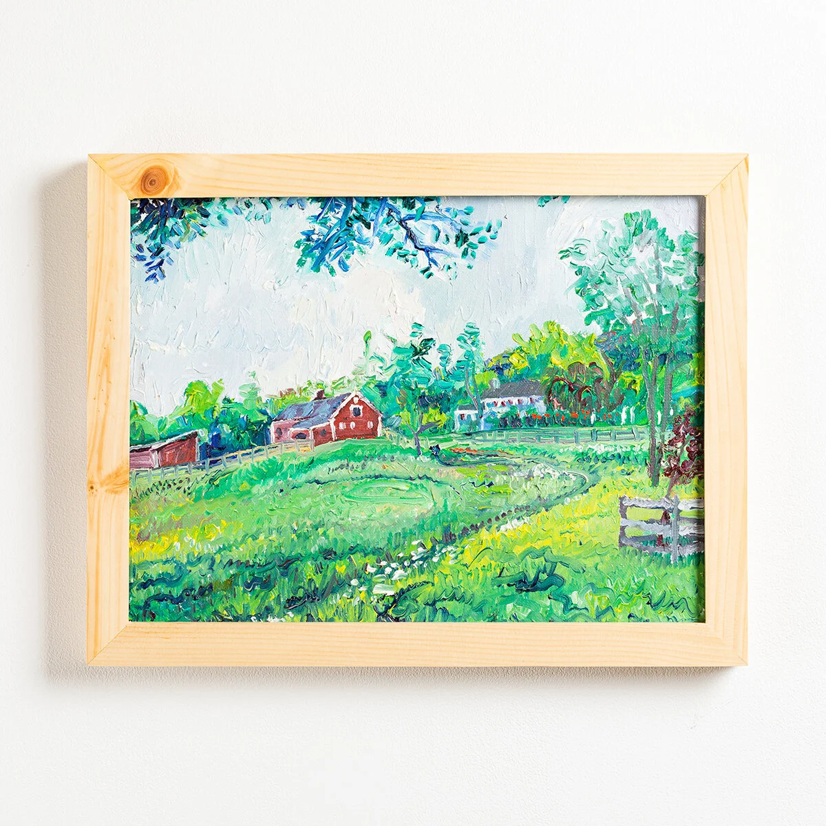 Plein Air Contemporary Impressionist Landscape Paintings in Oil by Brooklyn Artist Charlie Hudson of New Jersey Red Barn and Landscape