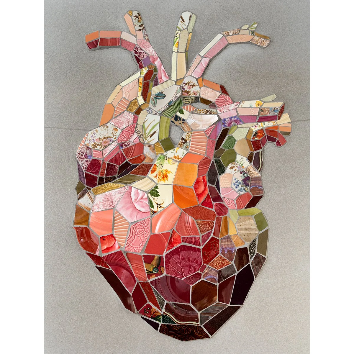 Limited Edition Fine Art Print of 'Anatomical Heart' Original Mosaic by Mary Lacy for Soapbox Arts Gallery in Burlington, VT