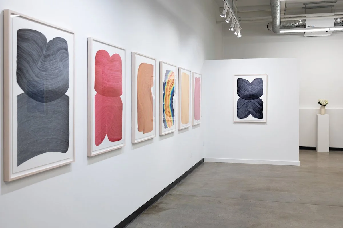 Installation of Dana Piazza's Solo Exhibition of Original Geometric Drawings, 'Processing,' at Soapbox Arts Gallery in Burlington, VT