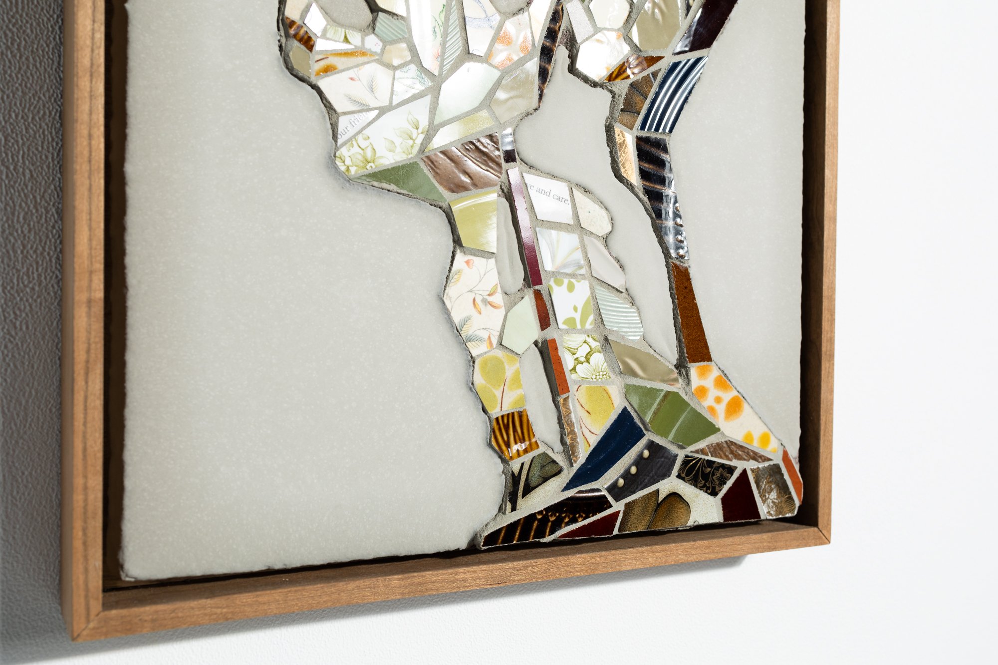 "Self Portrait, May 2021" Anatomical Mixed Media Mosaic by Mary Lacy @ Soapbox Arts Gallery, Burlington, Vermont"A Knot" Mixed Media Mosaic by Mary Lacy @ Soapbox Arts Gallery, Burlington, Vermont