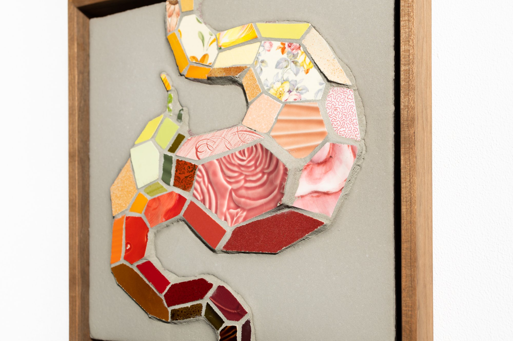 "The Gall" Anatomical Mixed Media Mosaic by Mary Lacy @ Soapbox Arts Gallery, Burlington, Vermont