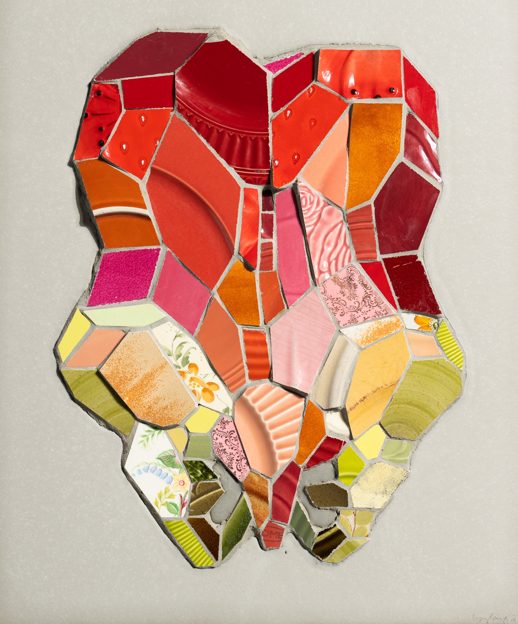 "A Fruitbowl" Anatomical Mixed Media Mosaic by Mary Lacy @ Soapbox Arts Gallery, Burlington, Vermont 
