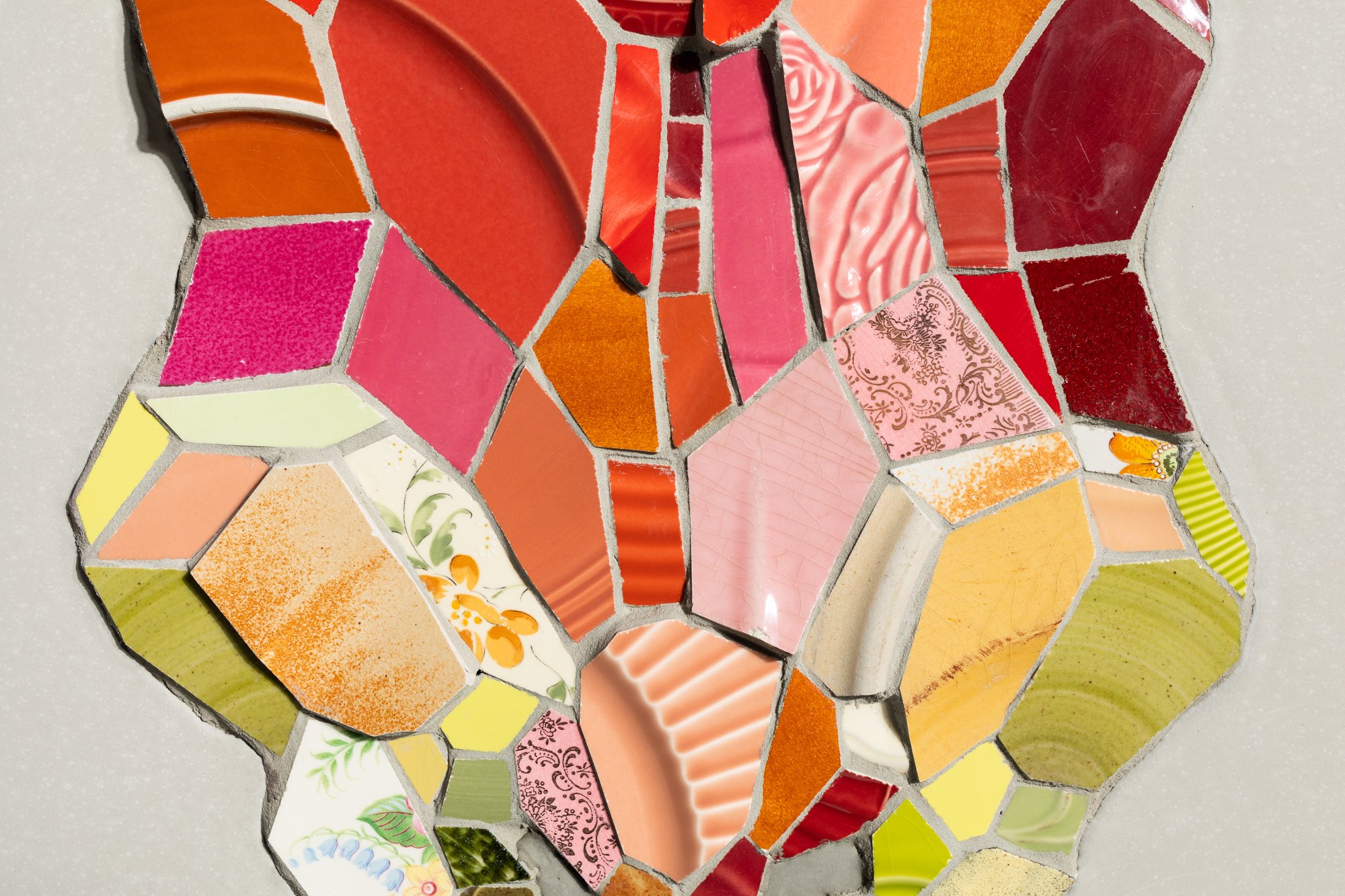 "A Fruitbowl" Anatomical Mixed Media Mosaic by Mary Lacy @ Soapbox Arts Gallery, Burlington, Vermont 