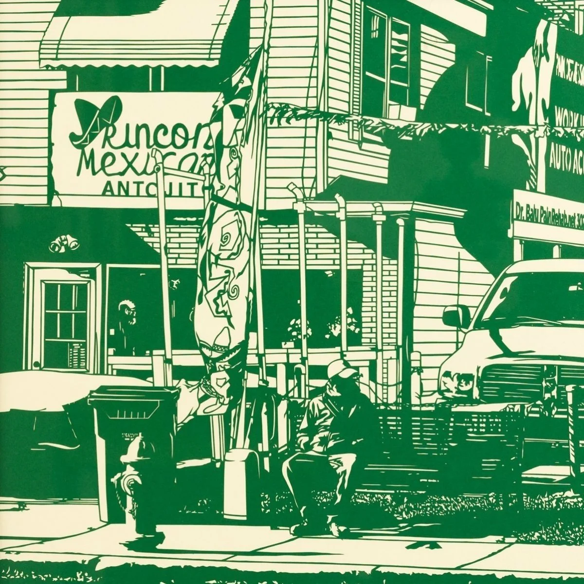 hand cut paper of urban scenes and cityscapes by Rosa Leff for Soapbox Arts Gallery in Burlington, Vermont