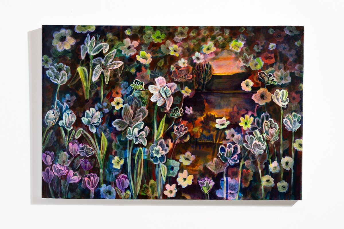 'Sunrise Amongst the Bulbs...' Original Floral Painting by Wylie Garcia Available at Soapbox Arts Gallery in Burlington, Vermont